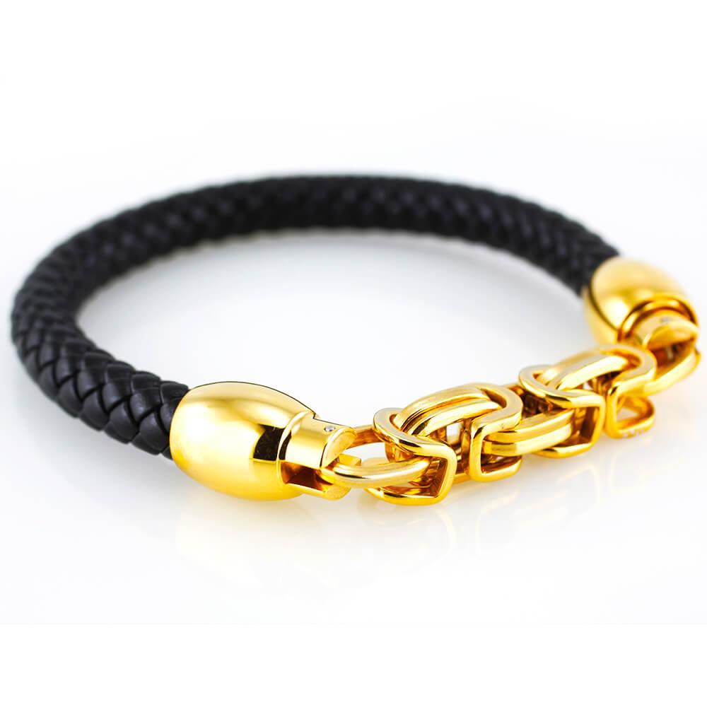 MPM Ocelový náramek z chirurgické oceli Bracelet 7572 - Gold black