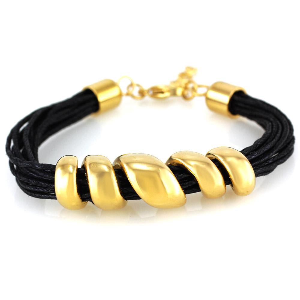 MPM Ocelový náramek z chirurgické oceli Bracelet 7618 - Gold Black