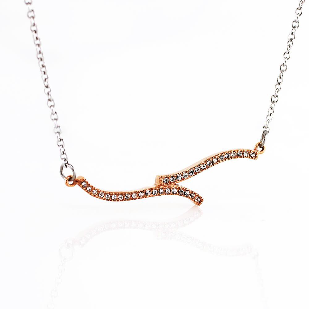 MPM Ocelový náhrdelník z chirurgické oceli Necklace 7718 - Gold rose