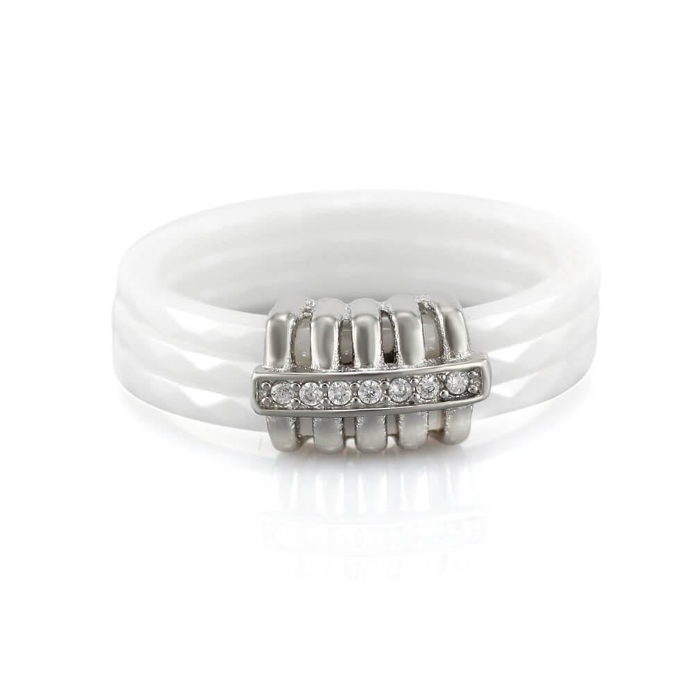 MPM Prsten z chirurgické oceli Ring 7870, Ceramic, size 59