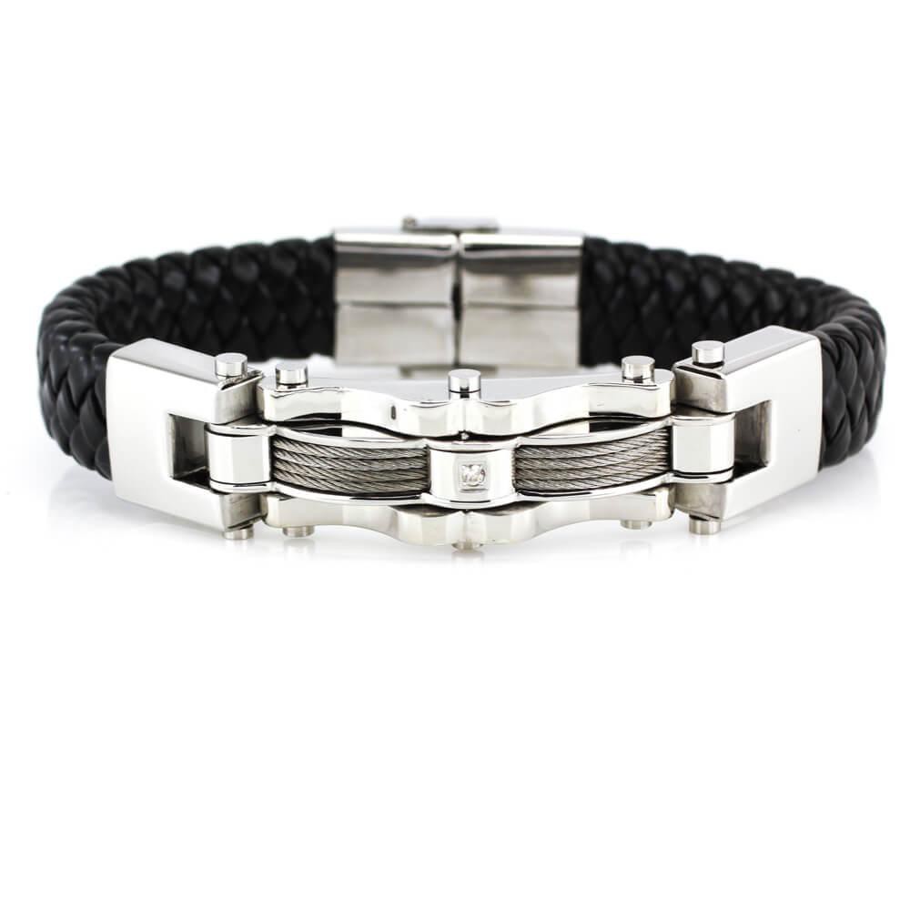 MPM Pánský černý ocelový náramek z chirurgické oceli Bracelet 7777, Black SBR.7777