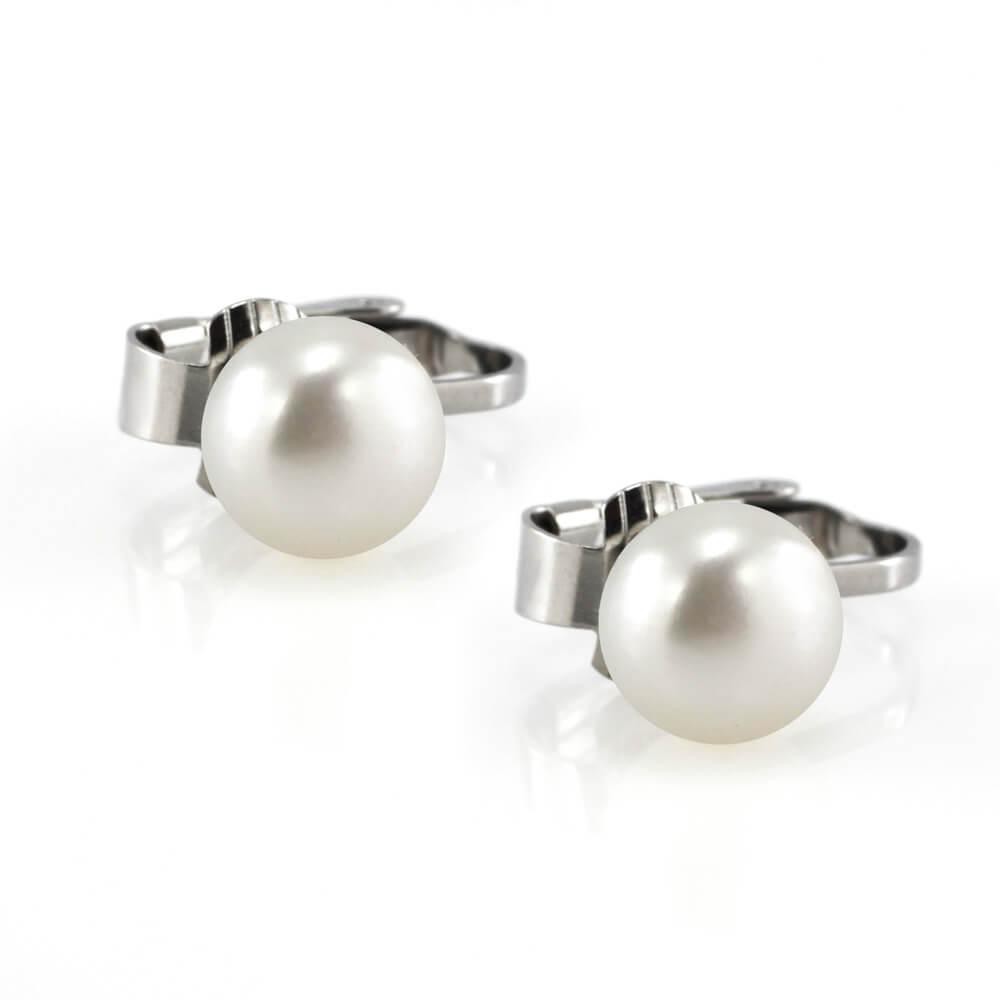 MPM Ocelové dámské náušnice s perlami Earings 7780, Silver
