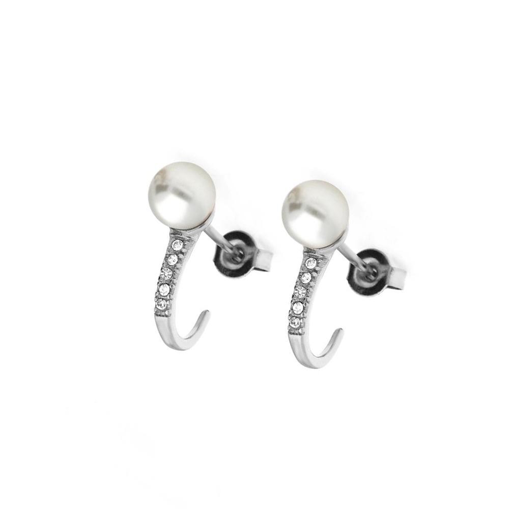 MPM Ocelové náušnice z chirurgické oceli Earrings 8009, Silver