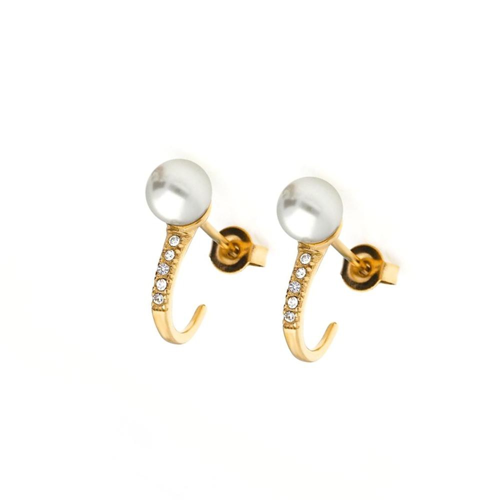 MPM Ocelové náušnice z chirurgické oceli Earrings 8011, Gold