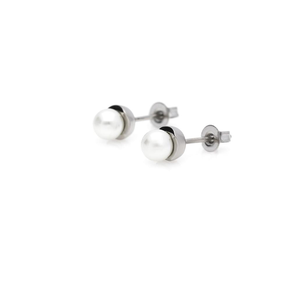 MPM Ocelové náušnice z chirurgické oceli Earrings 8017, Silver