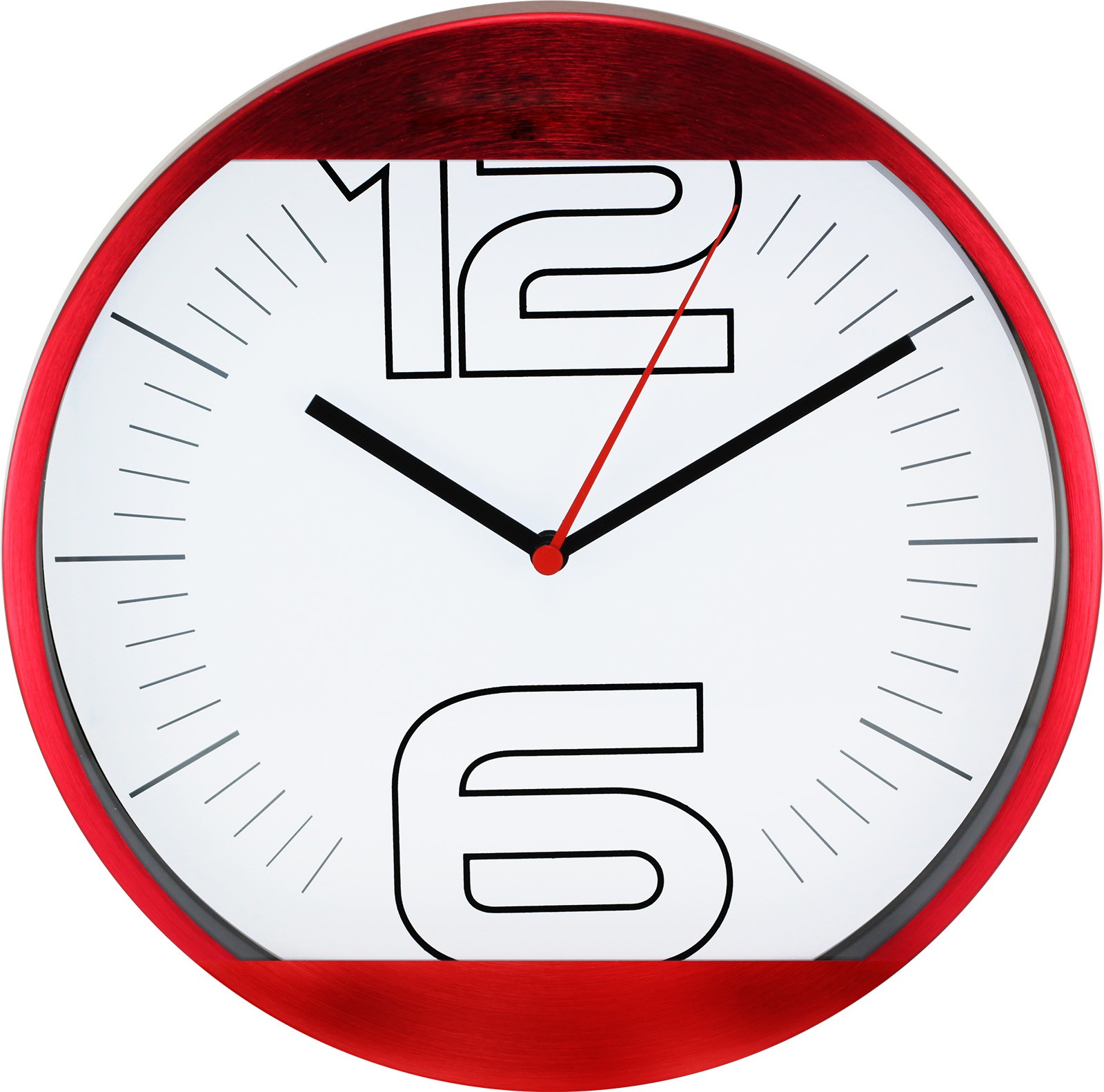 MPM Červené kulaté nástěnné hodiny MPM E01.2487 (MPM Červené kulaté nástěnné hodiny MPM E01.2487)