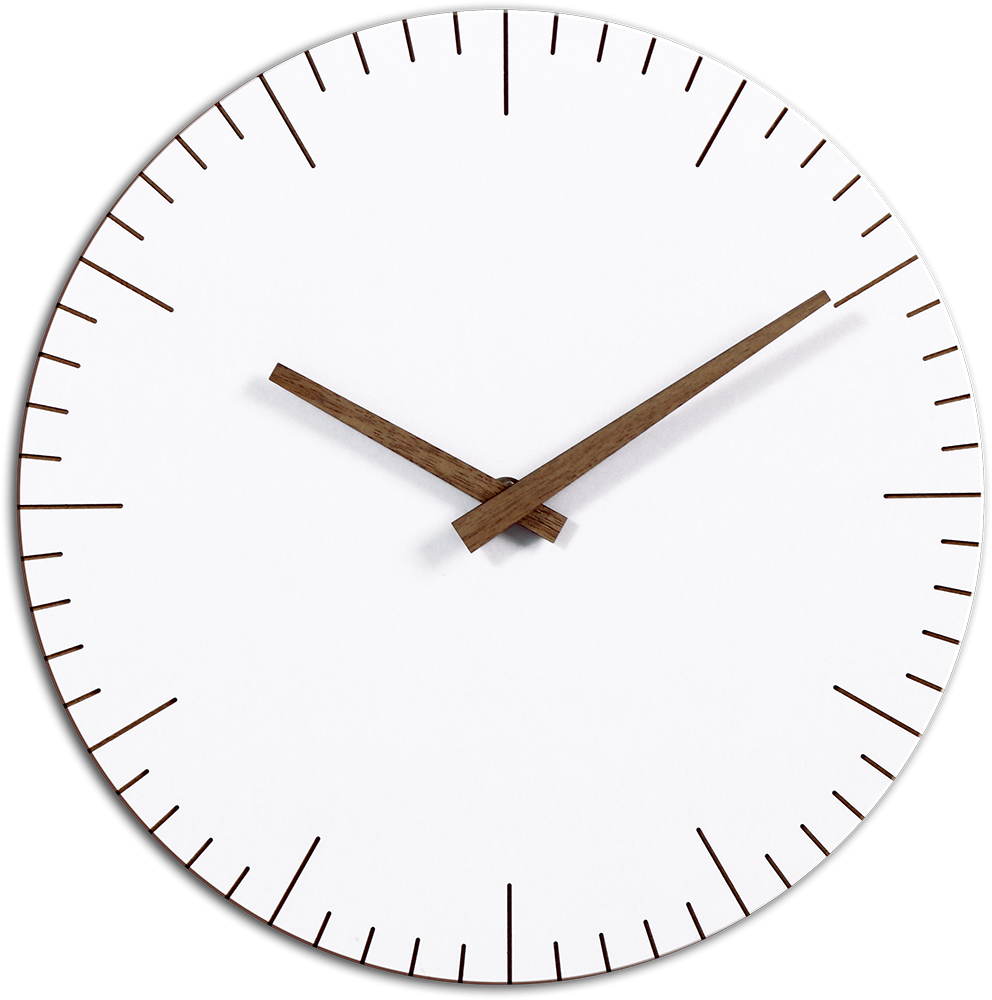 MPM Bílé kulaté dřevěné hodiny MPM Andy C - E01.3870.C