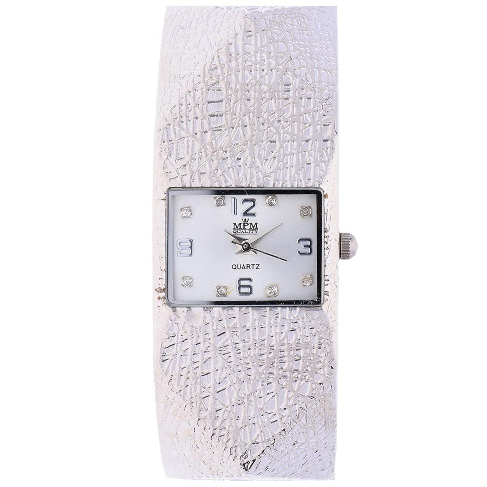MPM Dámské elegantní bílé hranaté náramkové hodinky W02M.11154.A