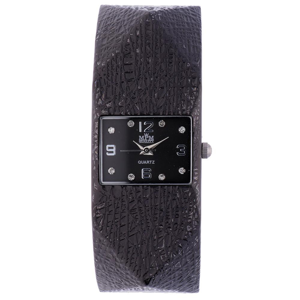 MPM Dámské elegantní černé hranaté náramkové hodinky W02M.11154.C