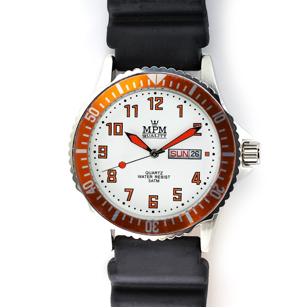 MPM Sportovní pánské hodinky se dnem, datem a gumovým řemínkem W01M.10419.C